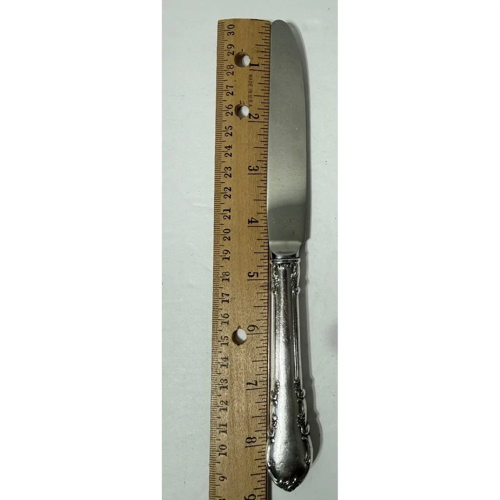 Lunt Modern Victorian Sterling Silver Handle Dinner Knife Stainless Blade 9.125